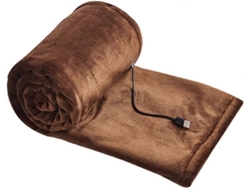 Manta Eléctrica Usb, 140x80cm Lana Polar 3 Niveles De Calor 42-55°c, Lavable A Máquina, Marrón
