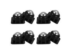 Ruedas Giratorias Adhesivas Muebles 8 Piezas Negras 360°