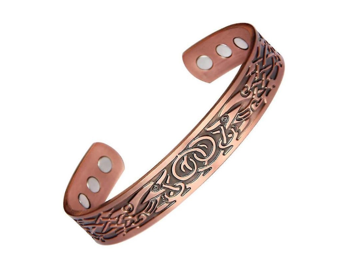 Pulsera De Cobre 99.95% Con Imán Pulsera Abierta Para Hombres Pulsera De Energía Ndj