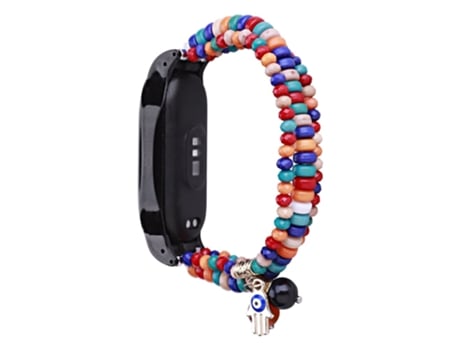 Correa de tela tejida con cuentas estilo de vacaciones para Xiaomi Mi Band 3/Band 4 - vistoso