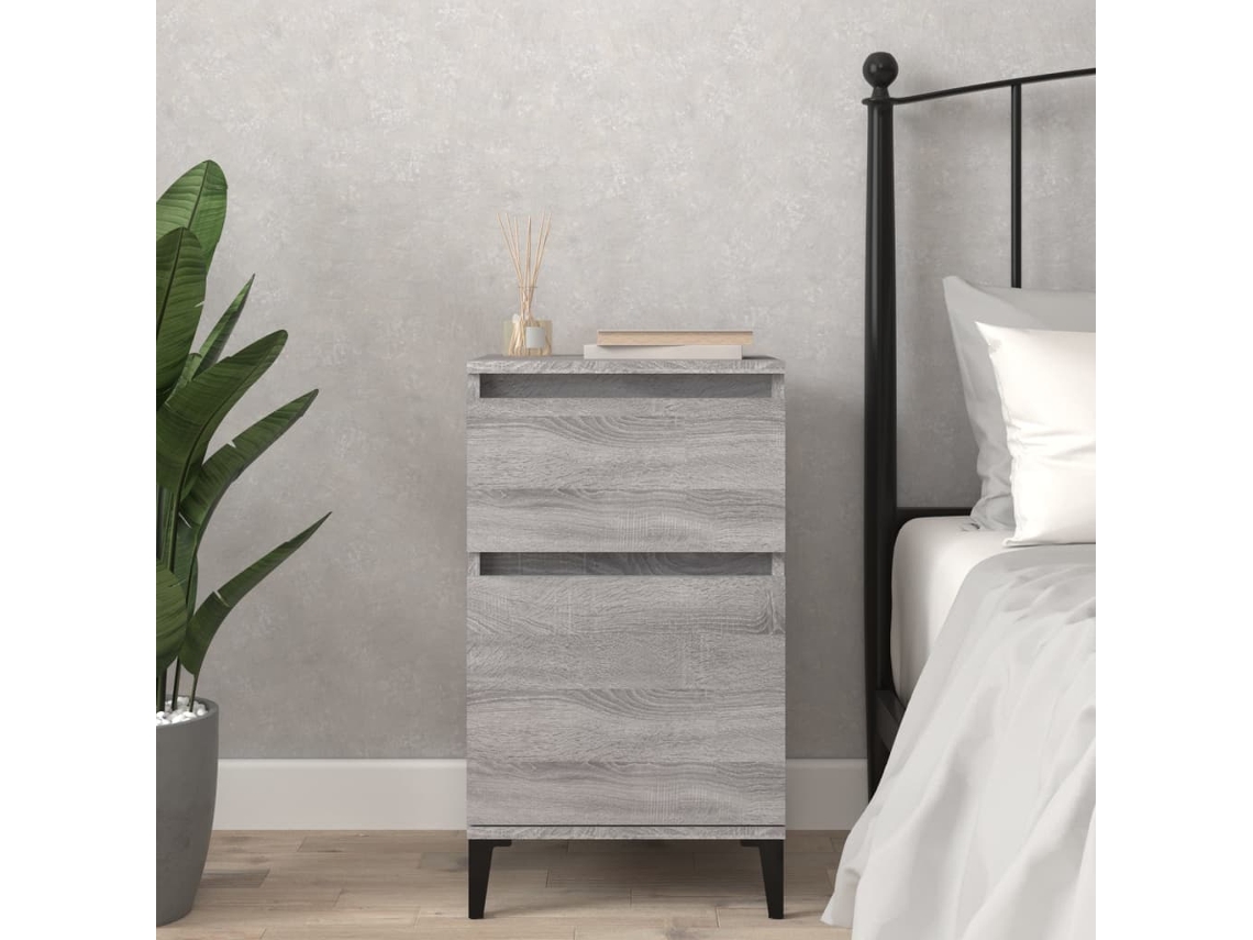 Mesa de Cabeceira LOVELY HOME Mesinha 40X35X70 Cm Cinzento Sonoma