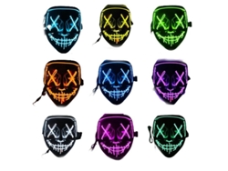 Máscara De Costuras Led Aterradora Para Fiesta De Cosplay De Halloween Con Decoración De Máscara Para Festival De Luces