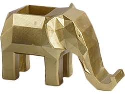 Besportble Portalápices De Escritorio Con Diseño Geométrico De Elefante De Alipis En Resina Dorada Y Un Est...