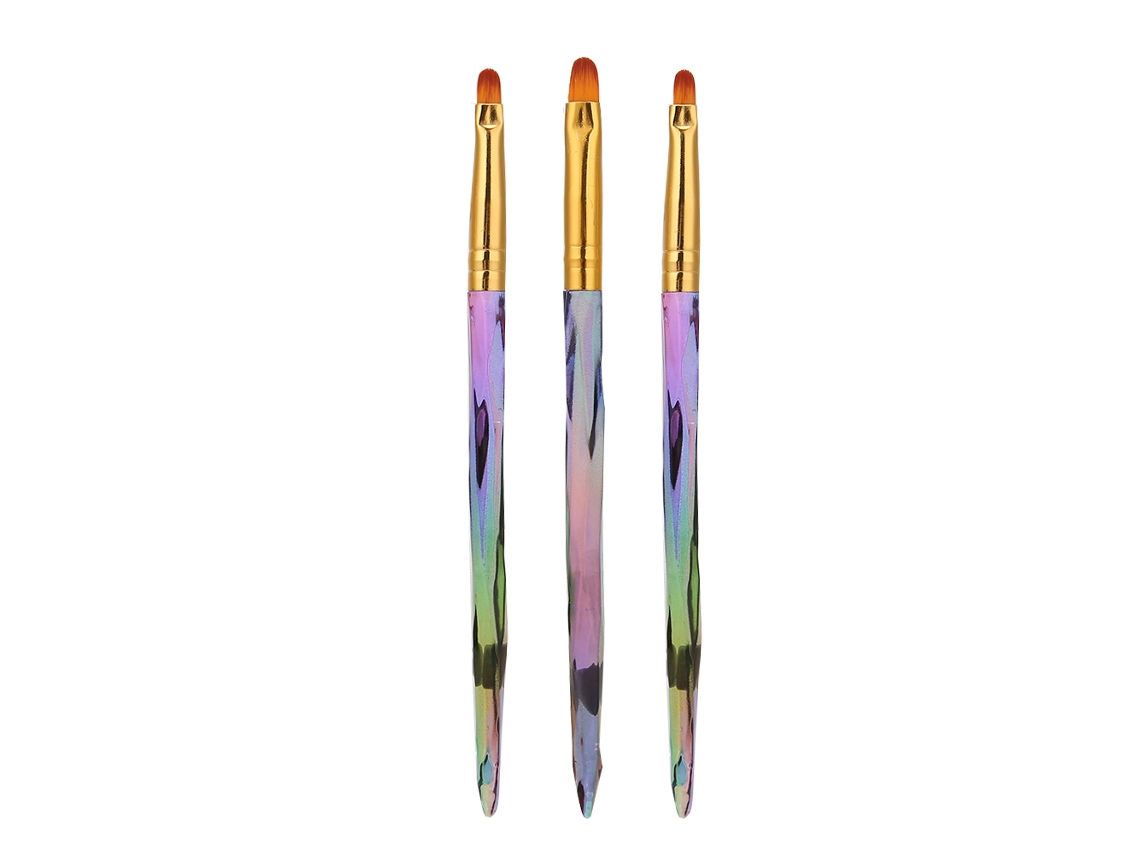 3pcs Pincéis De Arte De Unhas Para Desenho, Pontilhado E Pintura - Acessórios De Manicure Com Cabeça Redonda
