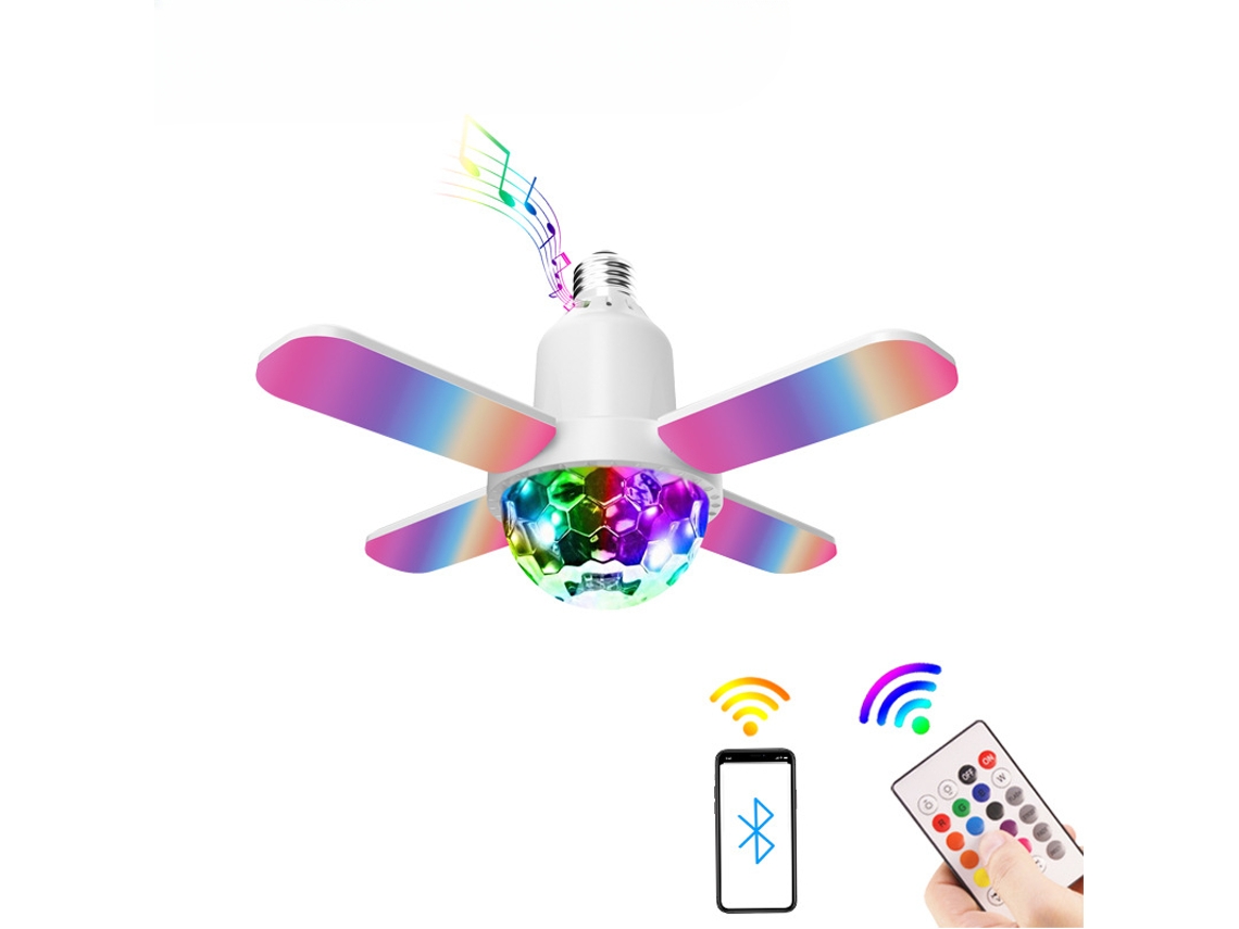 Bola de discoteca con control remoto por aplicación, base E27, ideal para fiestas en interiores, Halloween