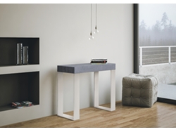 Consola extensible 90x40/300 cm Tecno Cemento estructura Blanca
