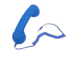 Auriculares De Teléfono Móvil Cableado Con Conector De 3.5 Mm, Receptor Retro Antirradiación, Azul