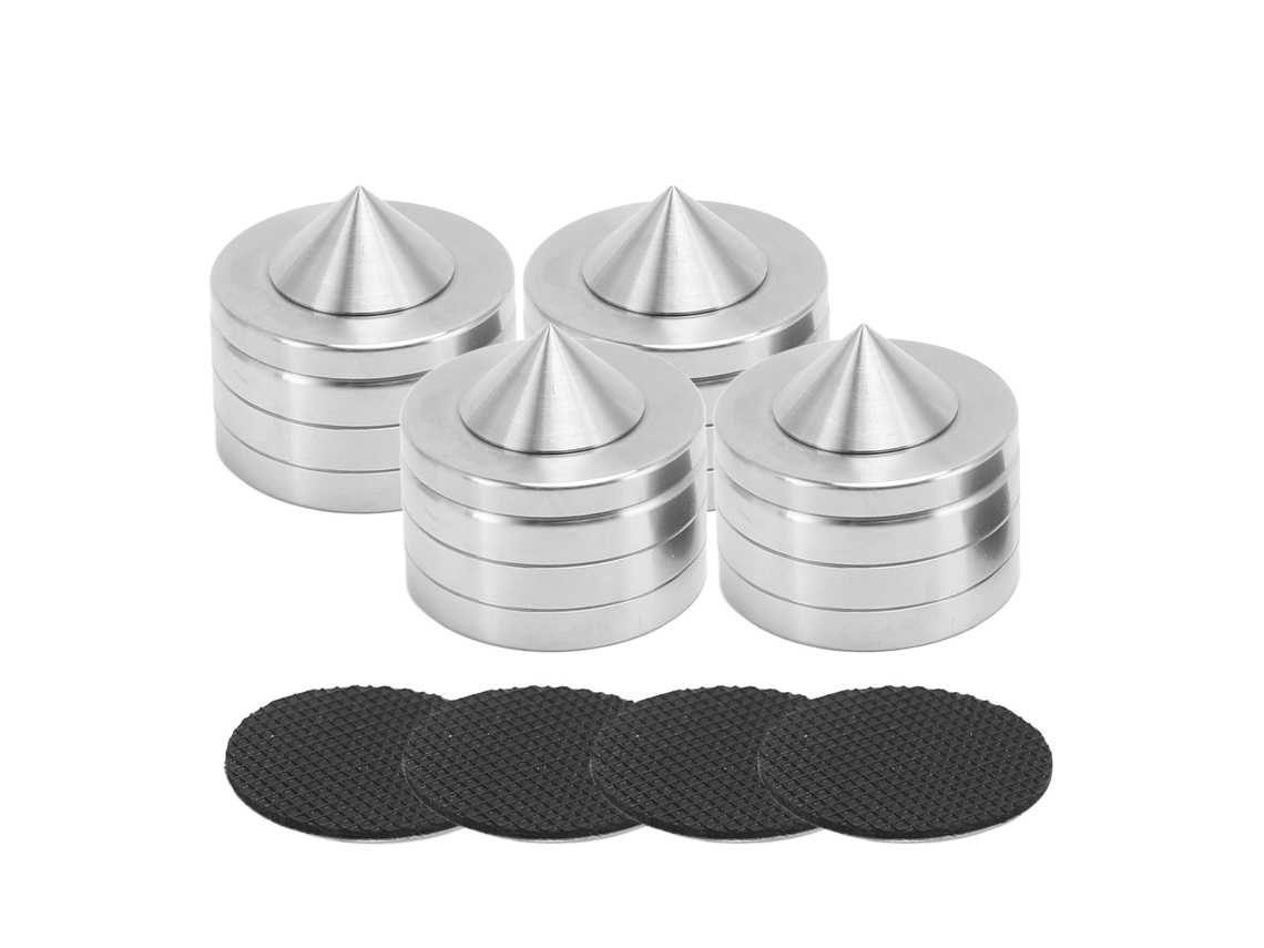 Picos De Altavoces Hifi A Prueba De Choques Y Aislamiento, 4 Piezas De Acero Sólido, Ajustables En Altura, Clavos De Aislamiento Para Cd, Amplificador De Audio Y Tocadiscos