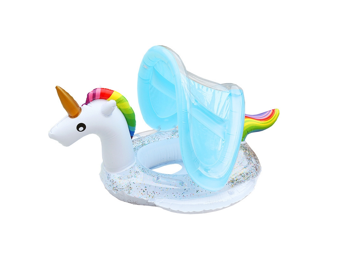 Flotador De Piscina Unicornio Con Sombrilla, Apto Para Niños De 1 A 5 Años Siurn