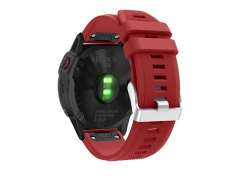 Correa de Silicona ajustable con hebilla plateada para Garmin Fenix 7X/6X Sapphire GPS/6X Pro/6X GPS/5X GPS/5X Plus - tinto