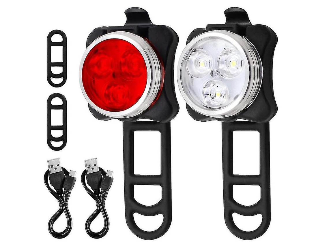 Conjunto Luz Bicicleta 4modos 2cable/4asa Negro Yizhood