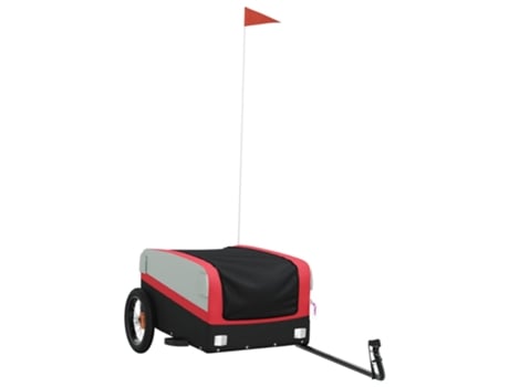 Remolque VIDAXL para bicicleta hierro negro y rojo (30 kg)