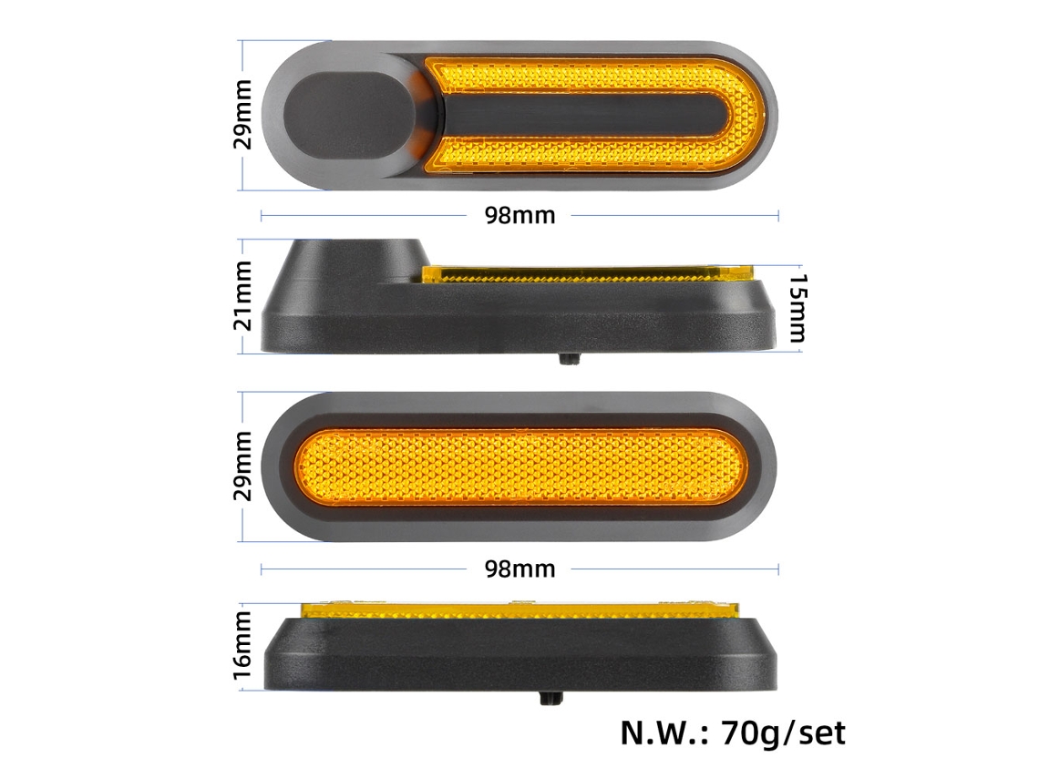 Juego De 4 Tapacubos Decorativos Con Tiras Reflectantes Y Tornillos Para Patinete Eléctrico M365 Pro Pro2 1s