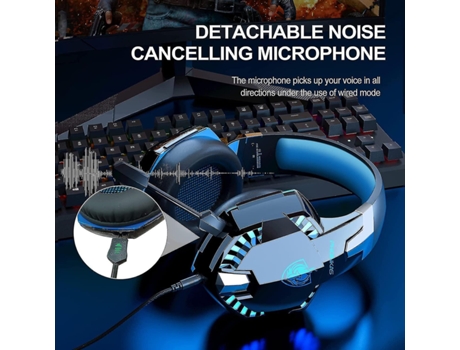 Auriculares inalámbricos Bluetooth con micrófono, auriculares para juegos Ps4 para PC Xbox One Ps5 azul