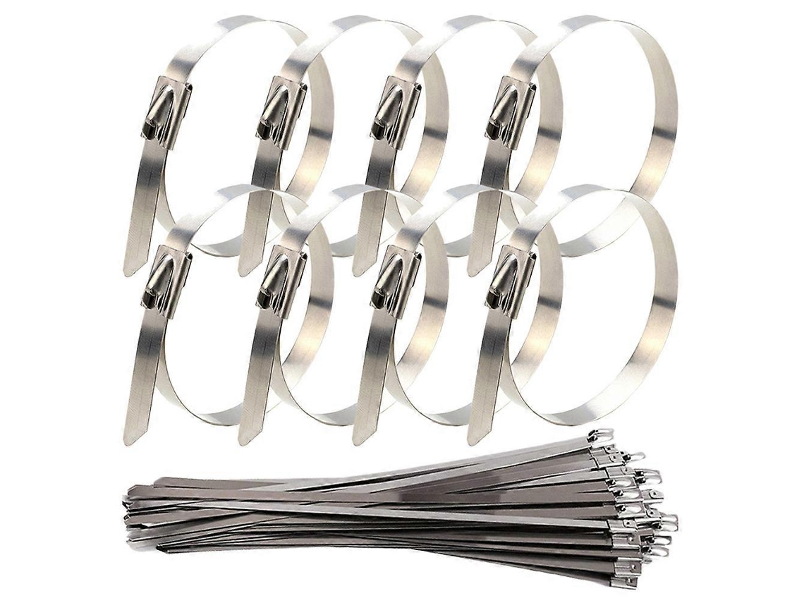 30 Cierres De Cable De Acero Inoxidable Autobloqueantes Multifuncionales Para Exteriores Y Reparaciones 30x0.46x0.1cm Plata