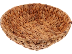 Cesta Redonda De Ratán Tejido Para Servir Frutas Y Aperitivos.