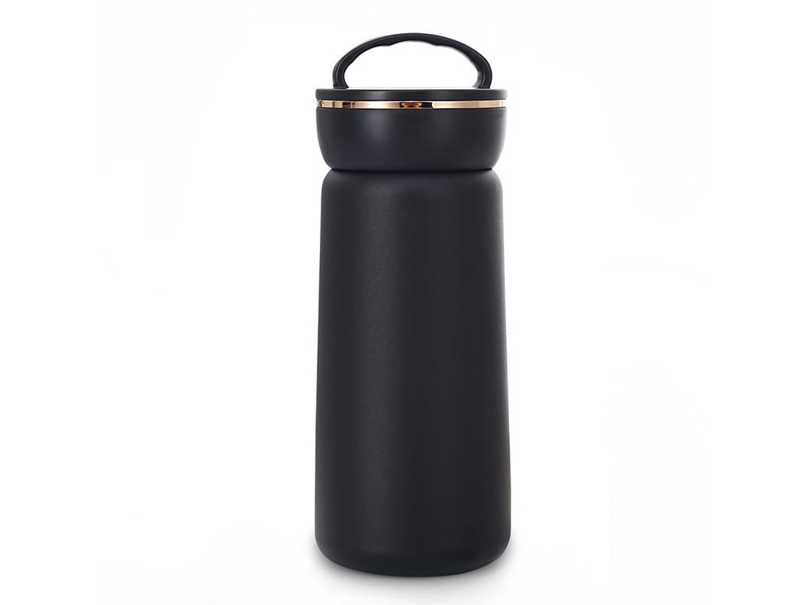 2026da-botella De Agua Termica Linjou Acero Inoxidable 304 380ml Aislada Anti-fugas Para Viajes Negro