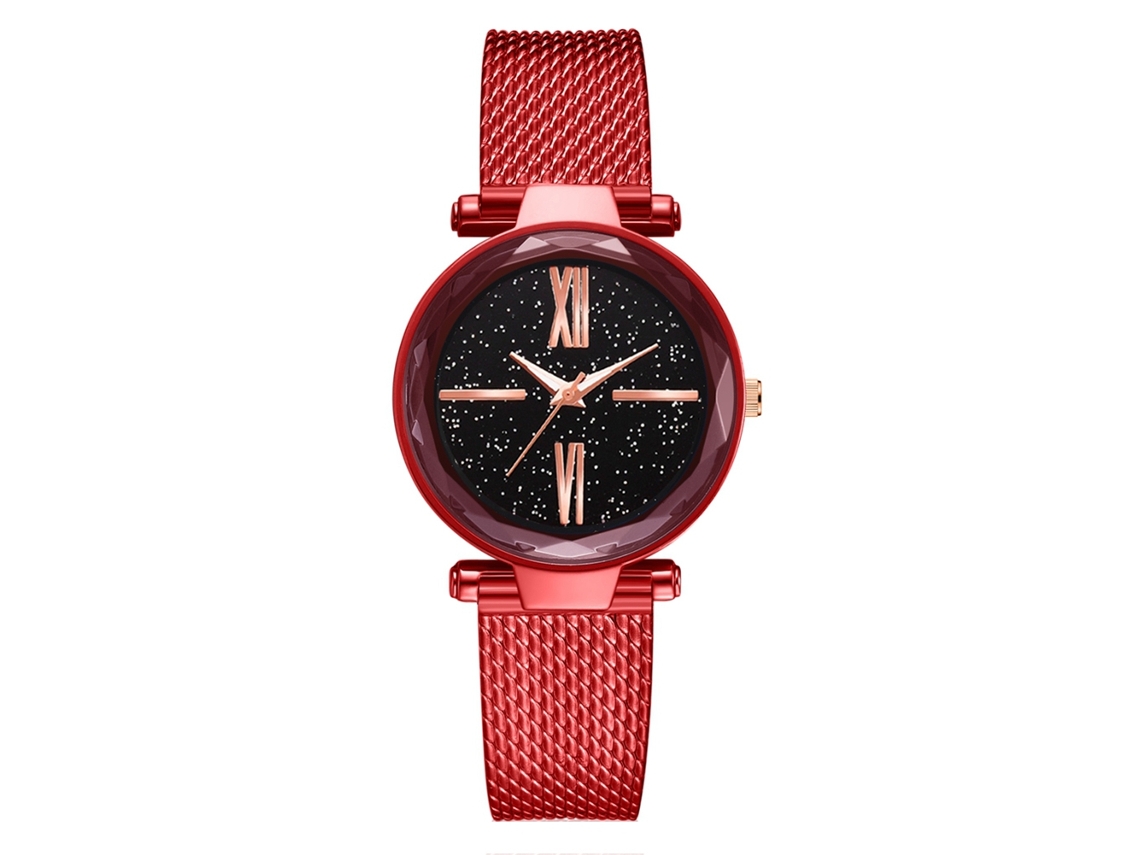 Reloj De Cuarzo Sencillo E Informal De Aleación Para Mujer Con Correa De Gel Roja.