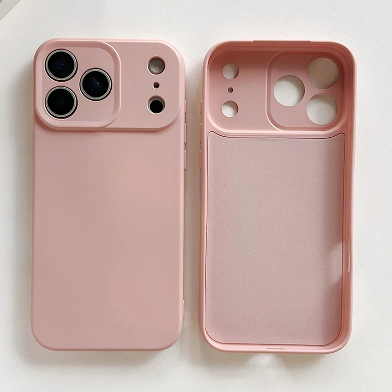 (iphone 13 Rosa) Funda De Silicona Líquida Para Iphone, Material Tpu Para Protección Contra Golpes.