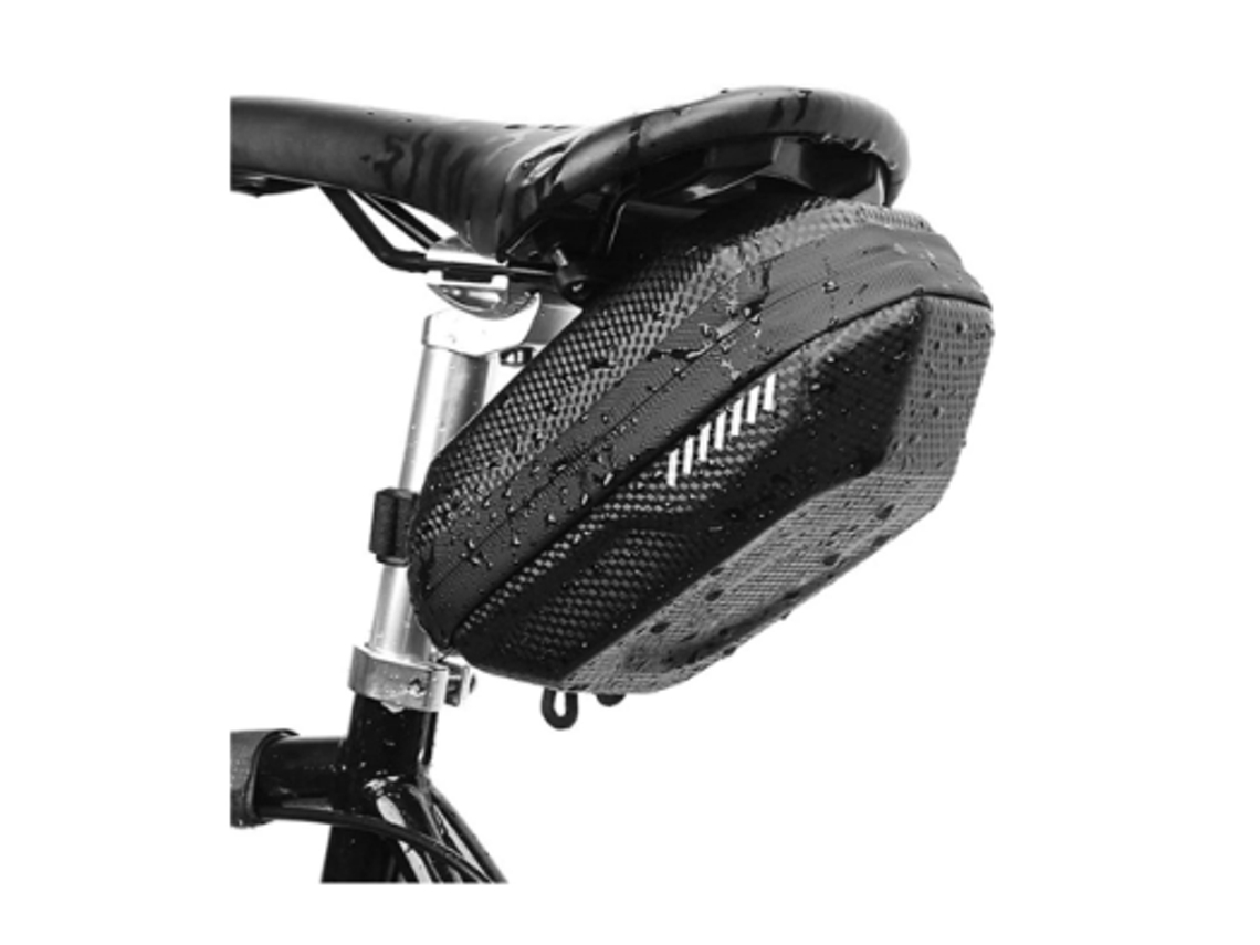 Bolsa de sillín de bicicleta impermeable, bolsa de instalación con hebilla de carcasa de Eva resistente debajo del asiento, adecuada para YEMAESRE