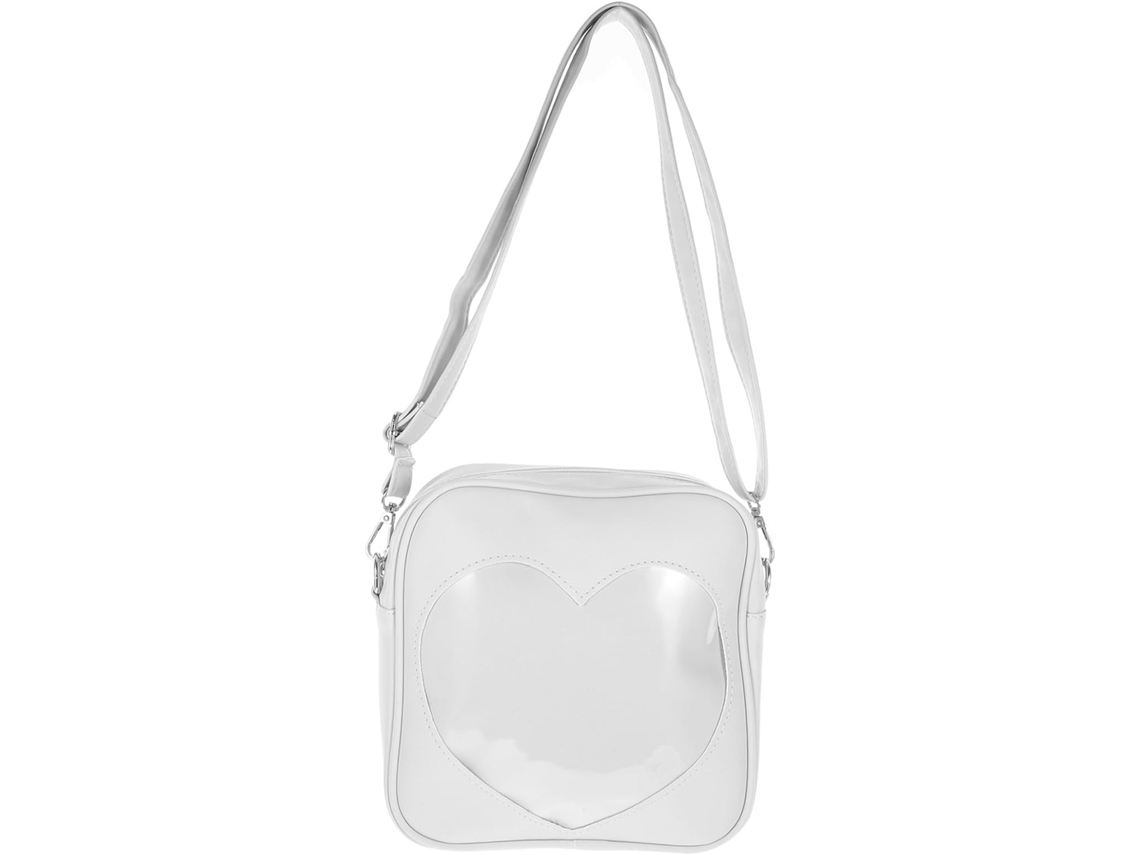 Bolsa De Ombro Transparente Em Pu Branco Com Formato De Coração, Estojo Multifuncional Para Celular, Ideal Para...