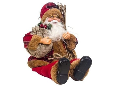 Adorno de Navidad ZMDECQNA Muñeco Sentado Papá Anciano Eo Juguetes Tapa Tecido (15x34cm)