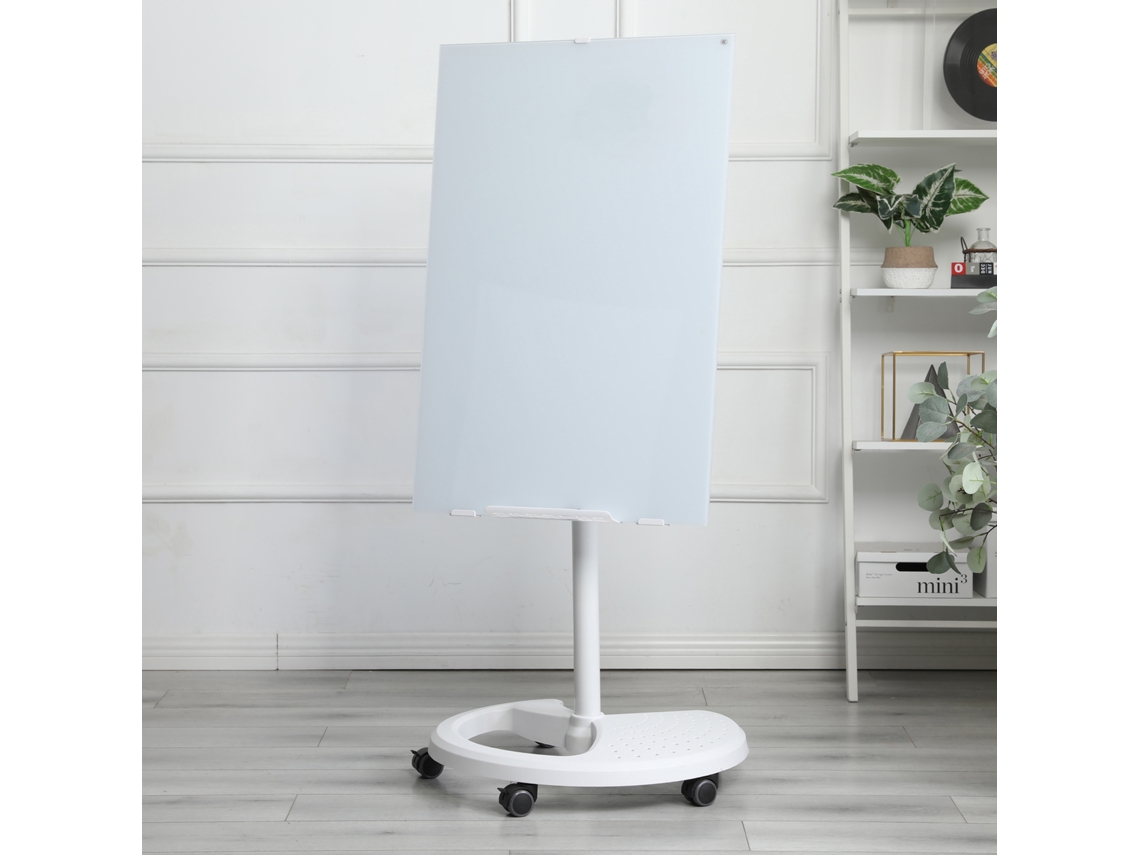 Pizarra Blanca Magnética Ajustable De Cristal Templado De 90x60 Cm.