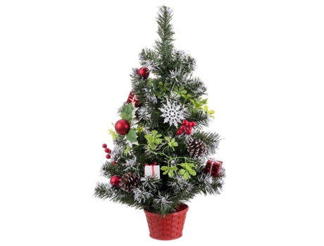 Árbol de Navidad Rojo Multicolor Plástico Piñas 60 cm