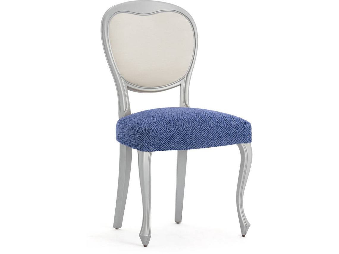 Funda de Silla EYSA Premium Jaz Pack de 2 Fundas Tejido Multielástico (50 x 50 x 5 cm - Poliéster y Algodón - Azul)
