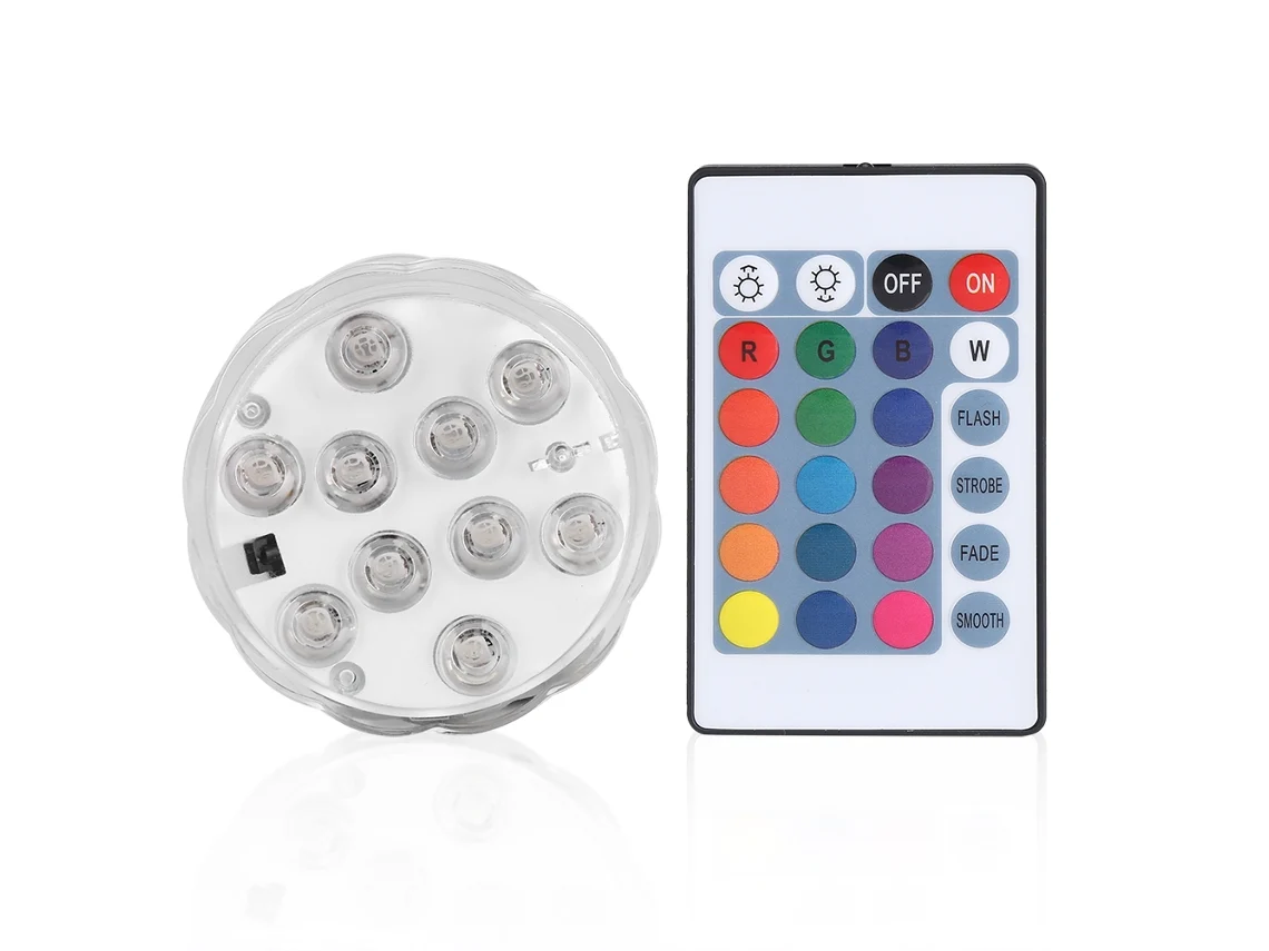 Luz LED sumergible con control remoto y efecto de cambio de color para acuario