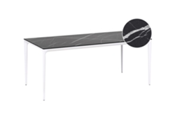Mesa de comedor de jardín Beliani Sovareto en laminado de alta presión negro 90x180x75 (hpl)