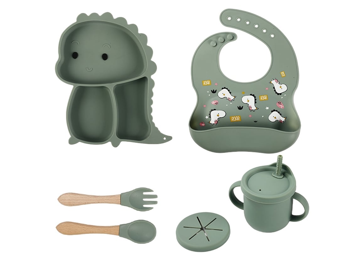 Yuysan Conjunto De Louça Infantil Em Forma De Dinossauro 6 Peças Cor Azul( Tk908b)