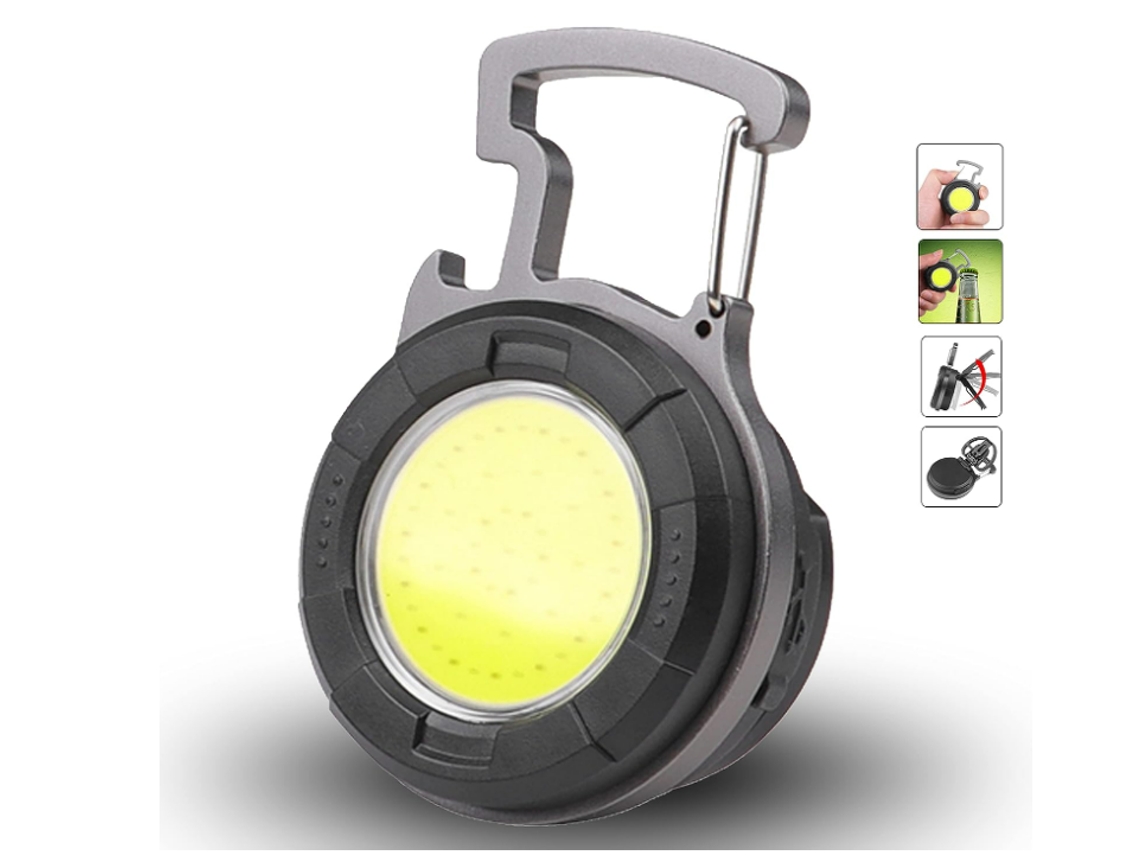Mini Linterna Cob 800 Lúmenes 4 Modos Magnetica Abridor Acampar Negro