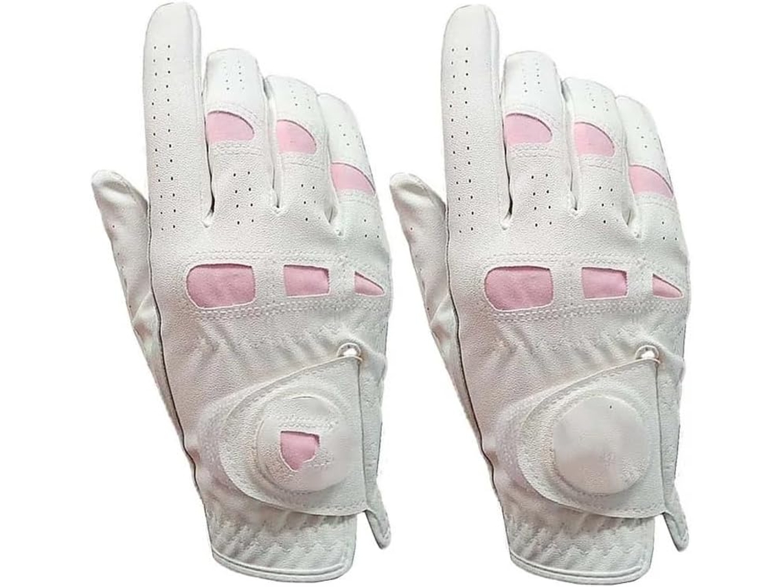 Juego De 2 Guantes Golf Cuero Para Mujer, Mano Izquierda O Derecha, Color Rosa, Golfistas, Damas Y Niñas (1 Pa