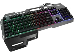 Teclado Retroiluminado Com Fio, Teclas Completas E Apoio Ergonômico Para Os Pulsos.