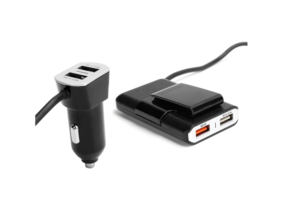 Cargador de coche USB YHL de 4 puertos con carga rápida 3.0 de 7,2 A y 54 W para teléfonos móviles