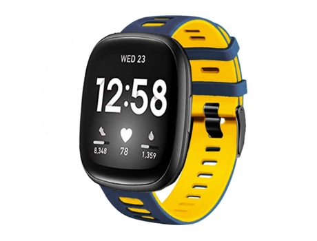 Correa Pioneer para Fitbit by Google Versa 2 Azul y Amarillo