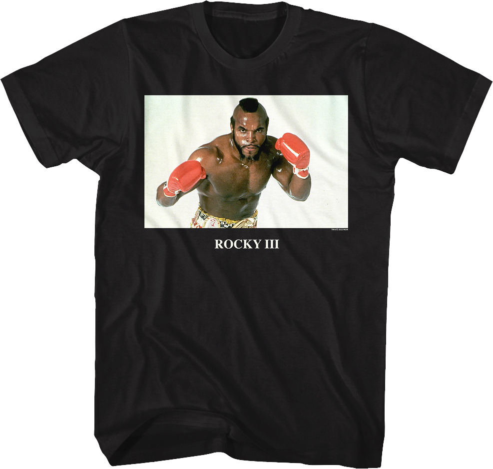 Camiseta Unisexo DEEPSTONE Clubber Lang Boxing Pose Rocky III Negro (XL)