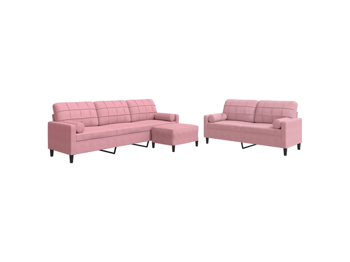 Maison Exclusive - Juego De Sofás Con Cojines 3 Piezas Terciopelo Rosa