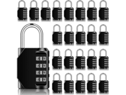 Candado De Combinación De 4 Dígitos Impermeable Para Valla, Caja De Herramientas, Portátil Y Resistente, 24 Piezas (negro)