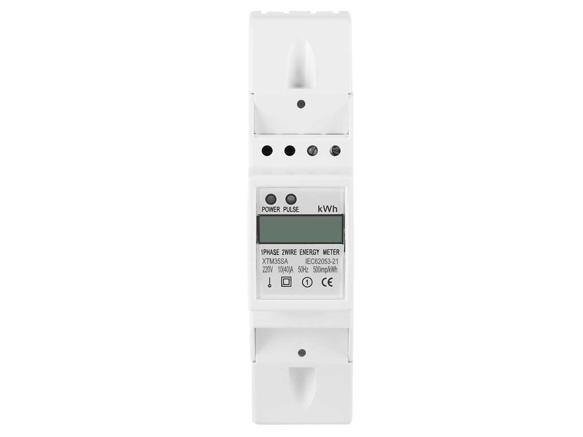 Medidor Eléctrico Digital Lcd Monofásico, Para Carril Din, 10-40 A Kwh, Electrónico.