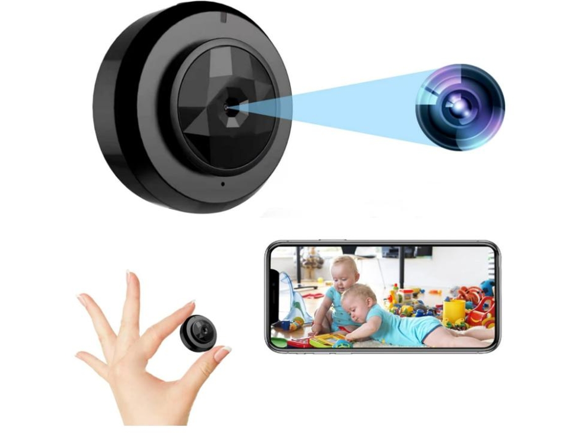 Mini cámara espía cámara cámara de niñera portátil WiFi cámaras de vigilancia de seguridad para el hogar HD 1080P con detección dIKIKSO