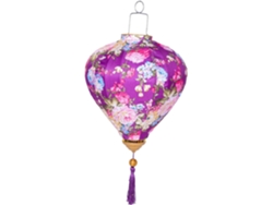 Farol colgante decorativo para fiestas, hecho de tela y metal, ligero y fácil de colgar, con estampado.