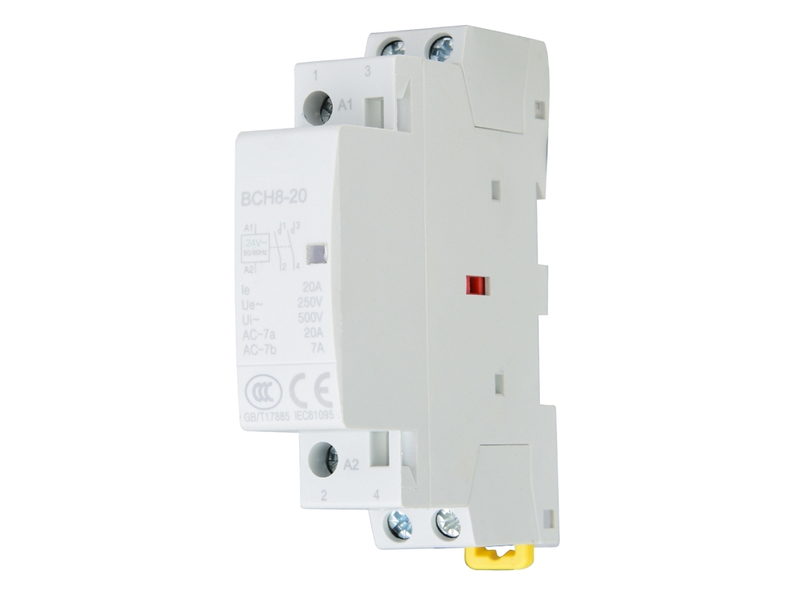 Contactor De Ca Doméstico 2p 20a 2no 24v/220v 50/60hz Para Montaje En Riel Din
