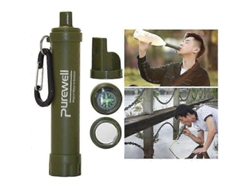 Filtro de agua portátil con pajita para emergencias y supervivencia ELECTVAULT1