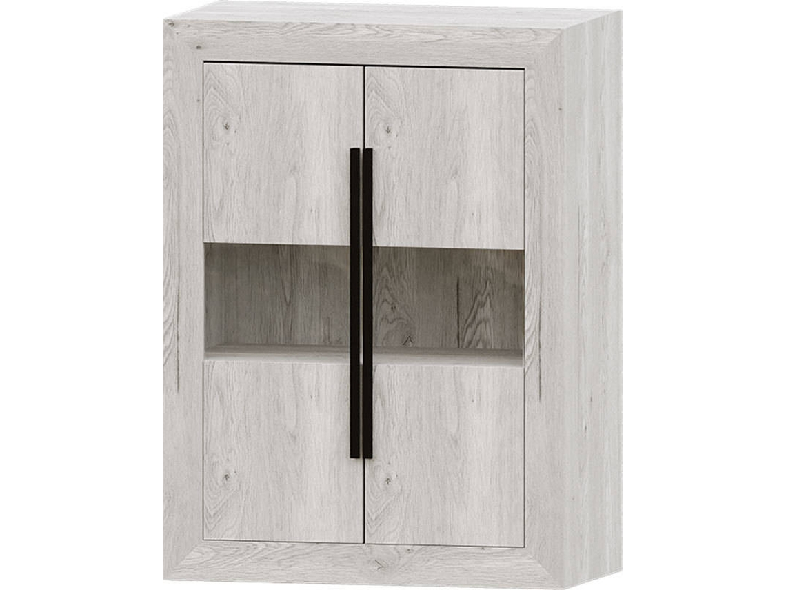 Aparador MUEBLAM Niza (Blanco Artic y Negro - Melamina - 80x120x42 cm)