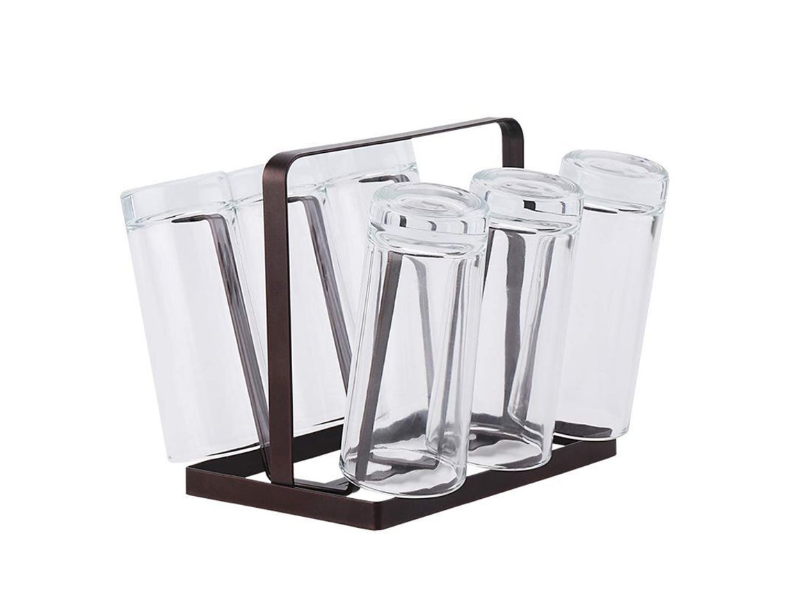 2026da-estantáreo De Secado Para Vasos De Cocina Con 6 Ganchos Organizador Estante Compacto Resistente Al Óxido