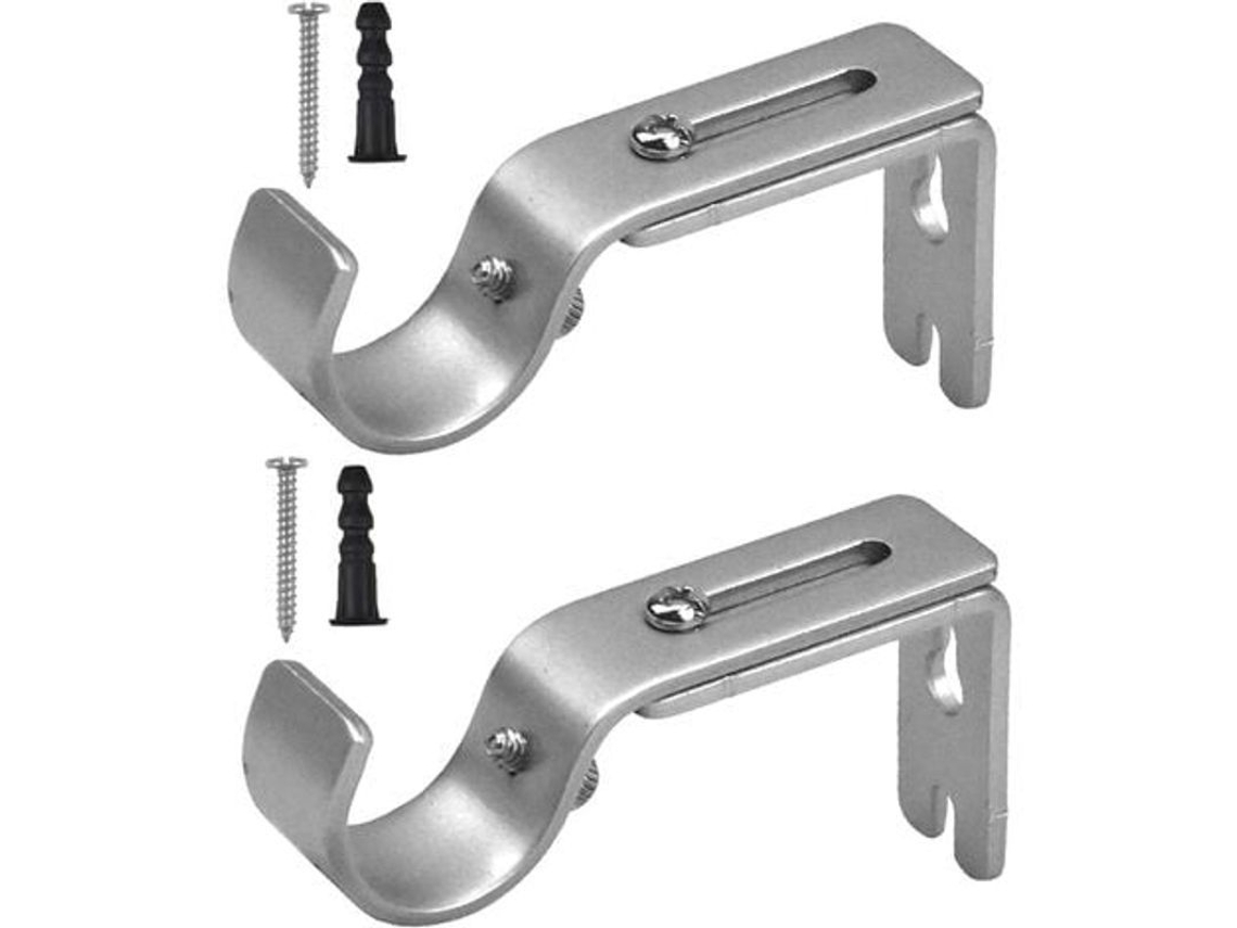 Soporte Ajustable Para Barra De Cortina, Juego De 2 Piezas, Montaje En Pared, Acero De Calidad, 25 Mm