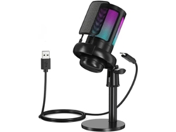 Micrófono Usb Compacto Con Pantalla Retroiluminada Integrada, Sonido Durante Reuniones, Juegos Y