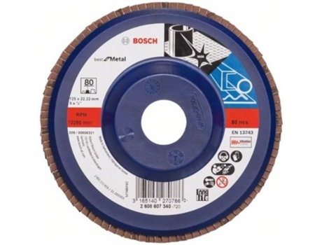 Plato Pulidor X571 BOSCH para Metal D = 125 Mm; G = 80, Recto
